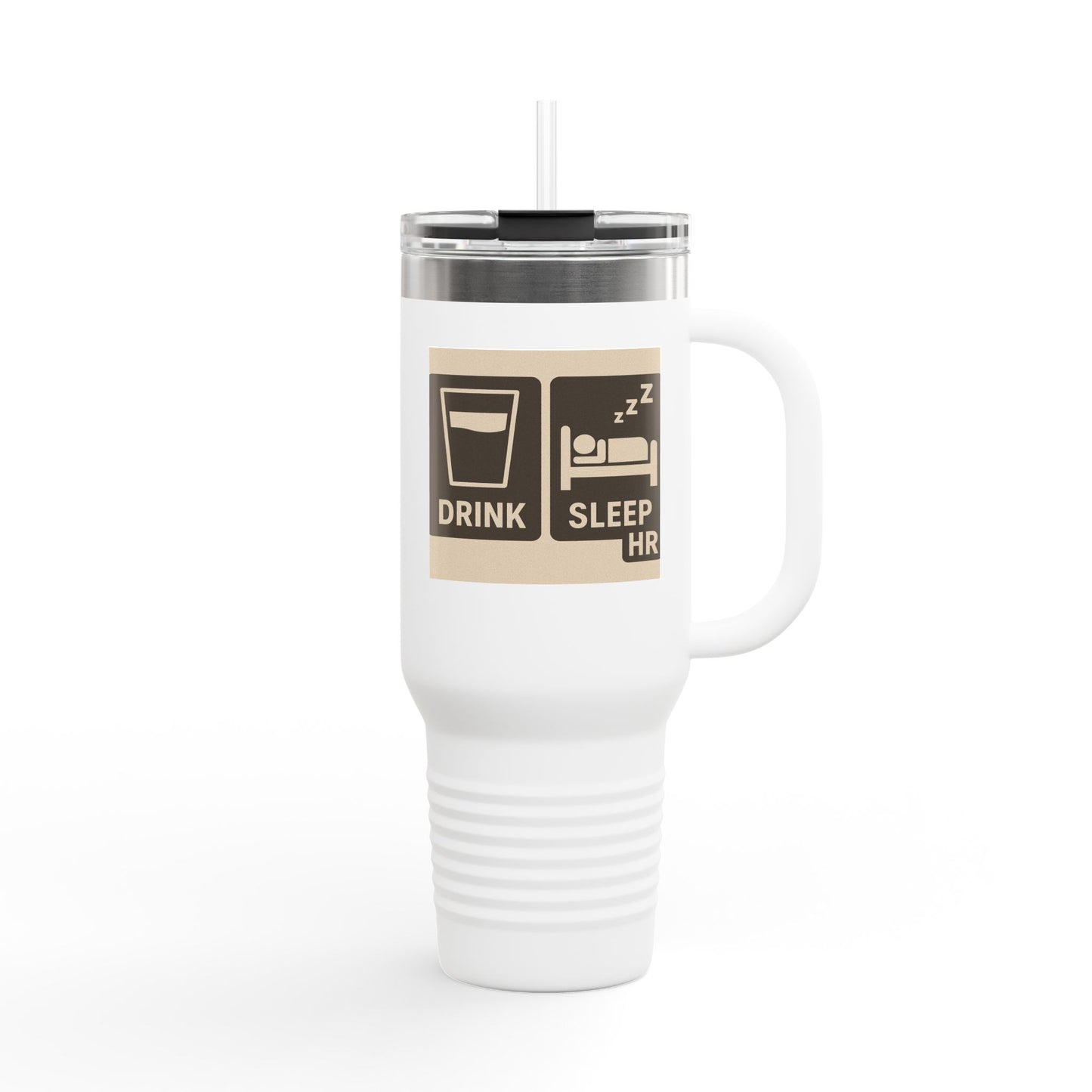 Insulated Travel Mug with Drink & Sleep Design, 40oz Coffee Tumbler, Travel Coffee Mug, Perfect for Work or Camping, Gift for Coffee Lovers