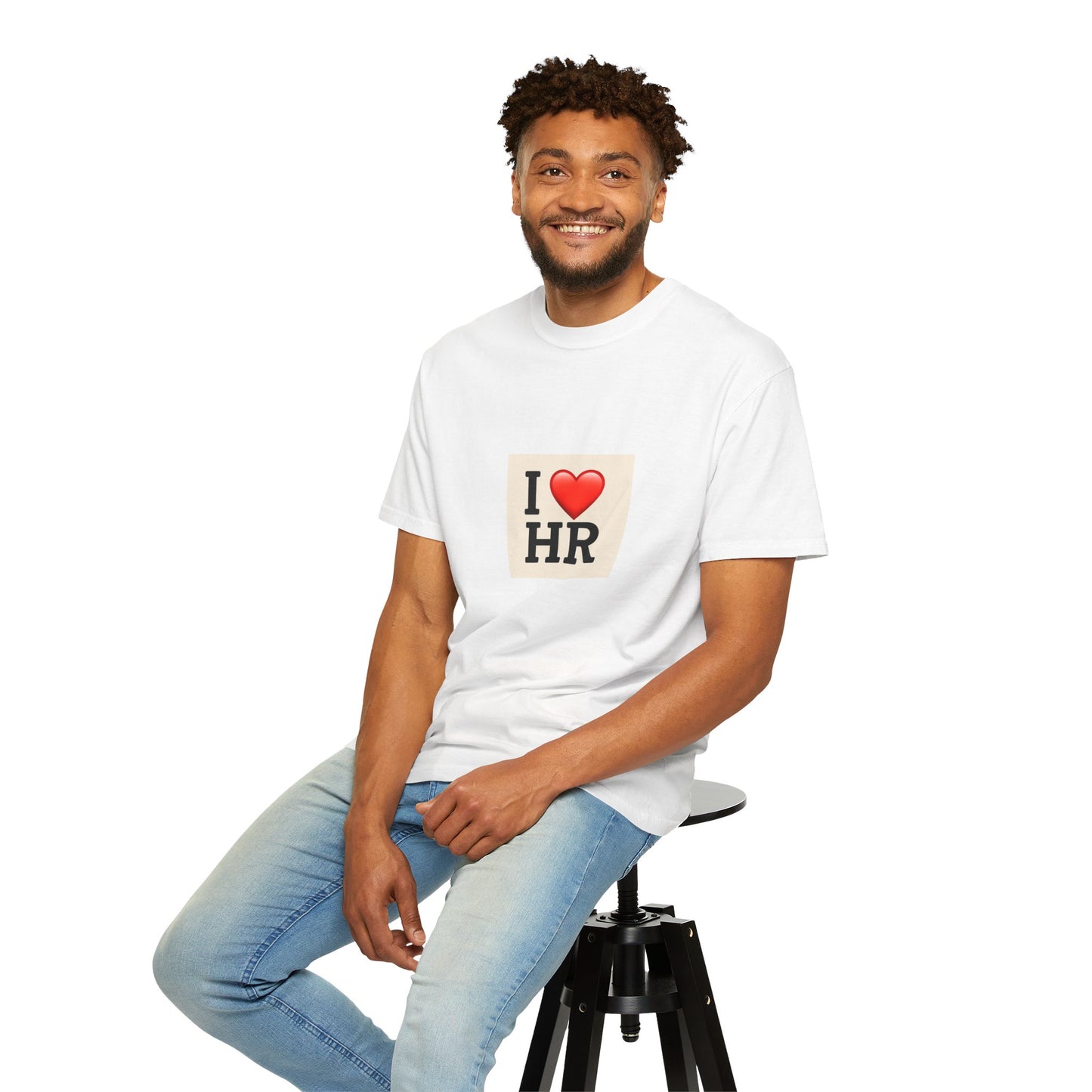 I Love HR Unisex Garment-Dyed T-Shirt, HR Tee, Human Resources Gift, Cute HR Apparel, Work T-Shirt, Employee Appreciation