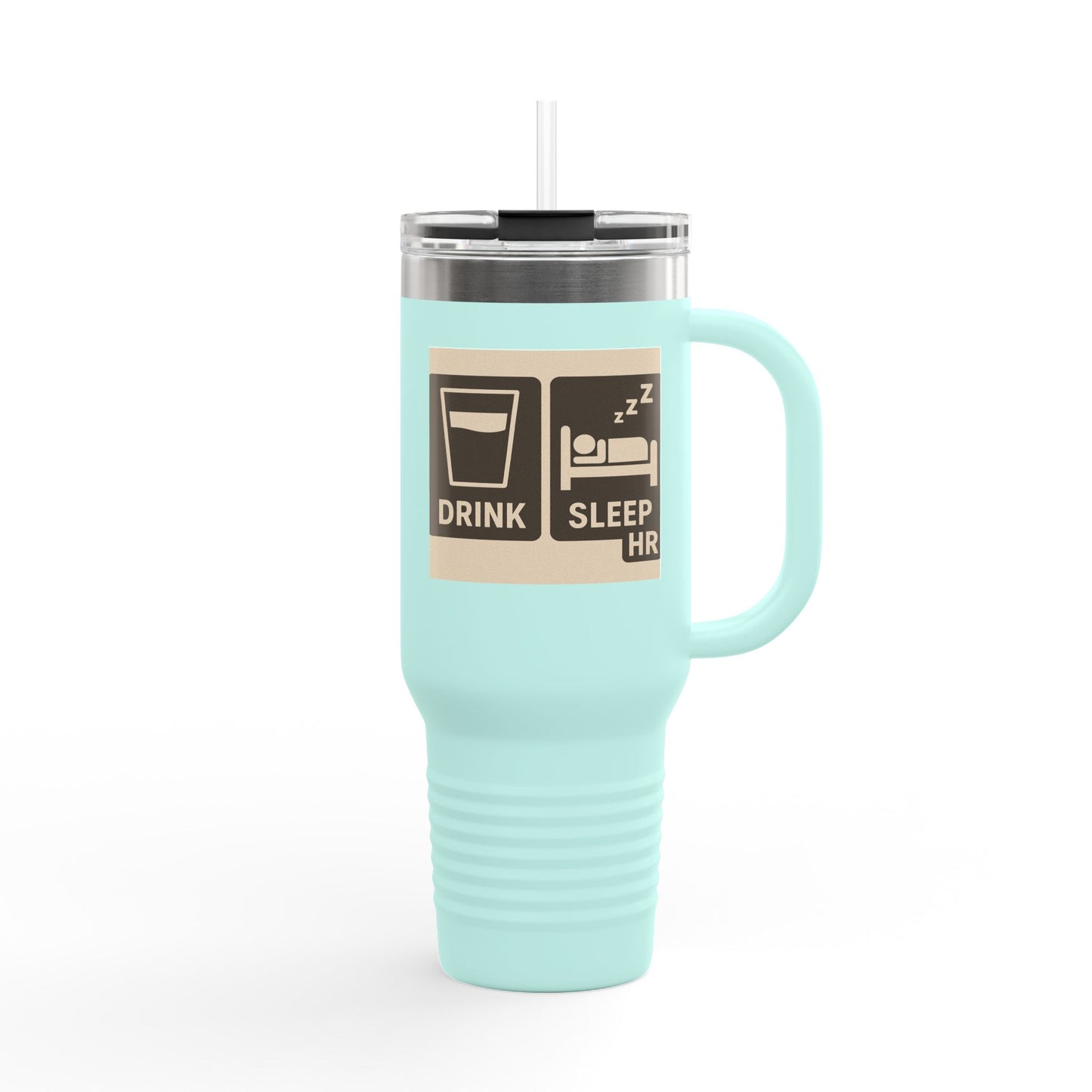 Insulated Travel Mug with Drink & Sleep Design, 40oz Coffee Tumbler, Travel Coffee Mug, Perfect for Work or Camping, Gift for Coffee Lovers